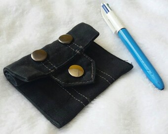 Small recycled jacket sleeve wallet