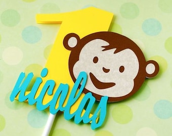 Boy Mod Monkey Inspired Cake Topper