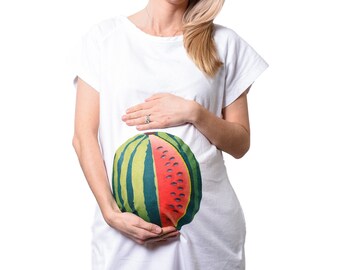 SALE*Watermelon Maternity Gown | Gifts for Moms | Baby shower | Pregnancy | Labor & Delivery | Nursing Gown | Hospital Gown |
