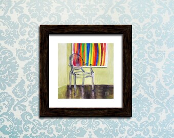 Philippe Starck Ghost Chair, Morris Louis, "my transparent and paint-stained heart" ART PRINT of original Oil Painting by Kimberly Applegate