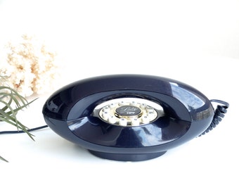 Vintage LADY Phone, 1980s / blue, electronic, eighties, office, desk, mid century modern