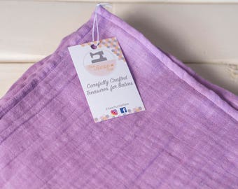 Purple Swaddle Blanket, Lilac Swaddle Blanket, Purple Baby Swaddle Blanket, Purple Baby Muslin Blanket