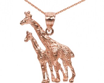 10k Rose Gold Giraffe Necklace