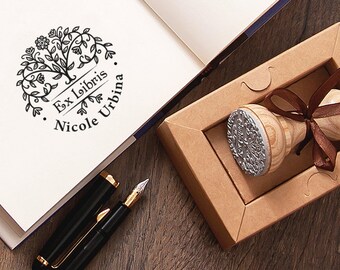 CUSTOM GIFT STAMP - Ex Libris Stamp Gift - Custom Exlibris - Ex Libris Timbro - Stempel Persönlich - Book Rubber Stamp