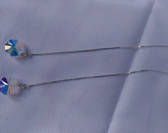 Earrings swarovski cristal ab flush with cloverleaf shaped