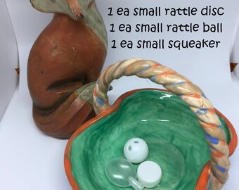 Noisemaker Sampler #1 // SMALL // disc/ball/squeaker // Baby // Cat Toys // Dog Toys // Noise Makers // Craft Supplies // Toy Making // Toys