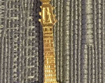 14kt gold guitar pendant charm - 1 inch. ( chain not included)