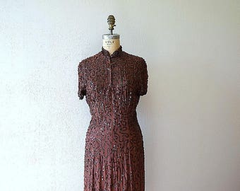 1940s Ceil Chapman dress . vintage sequin dress