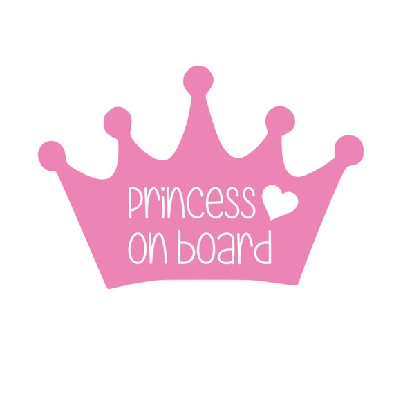 Download Princess Baby on Board Sticker / Baby on Board Car Decal