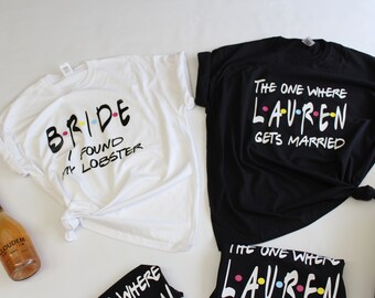 Curvy Bachelorette Shirts, PLUS SIZES shirts, Unisex style Bach party Shirts, The one where gets married, Friends Sitcom, Friends Shirts, AS