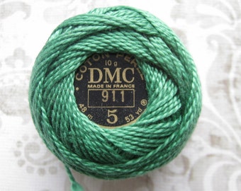 DMC Pearl Cotton Balls Size 5 - 911 Medium Emerald Green