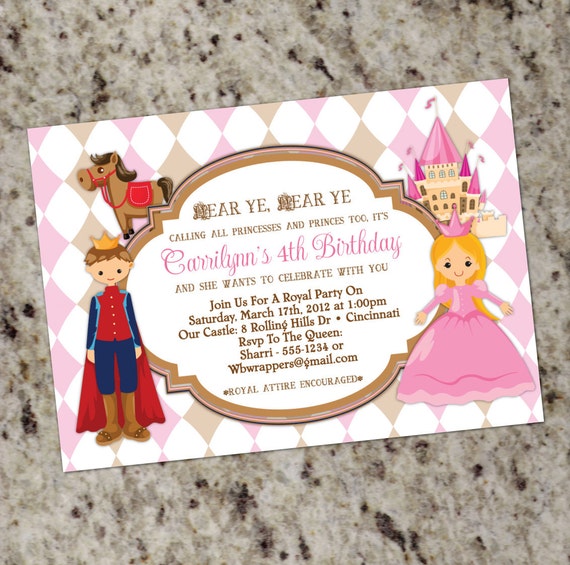 princess and prince birthday party invitations calling all party invitation language