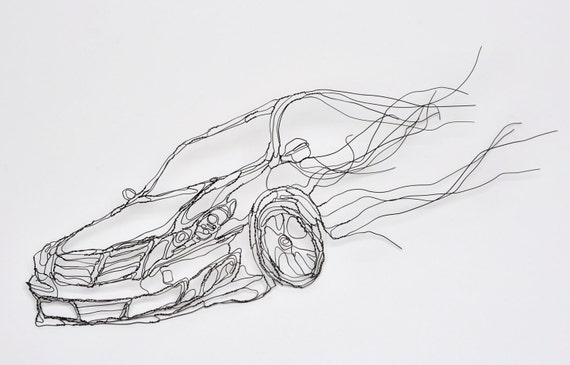 Wire Sculpture 2D Fast Car 11in Hyundai Genesis Wall Art By Wire Sculpture 2D Fast Car 11in Hyundai Genesis Wall Art By