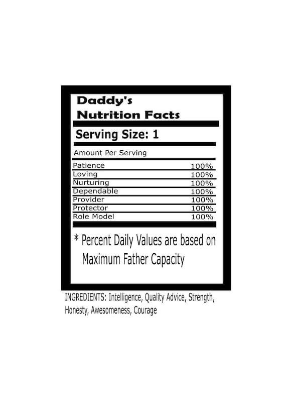 Download Daddy Nutritional Facts Fathers Day Image Fathers Day SVG