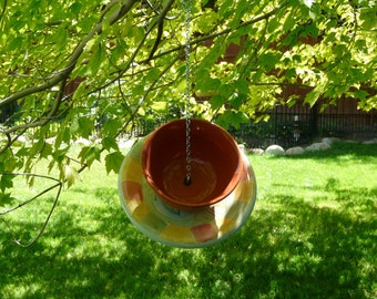 Bowl and Plate Bird Feeder, Multicolored