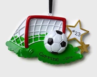 Soccer Personalized Ornament - Hand Personalized Christmas Ornament