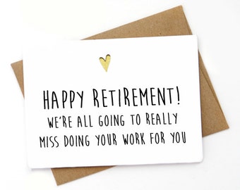 Sarcastic Farewell Card Funny Retirement Card