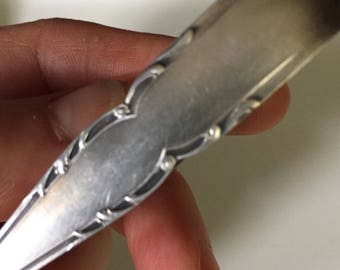 SALE Vintage Silver Sugar Tongs Alpacca Silber 90 Hallmark Art Deco Tongs