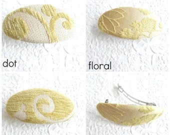CLEARANCE - Green oval hair barrettes with spring clip