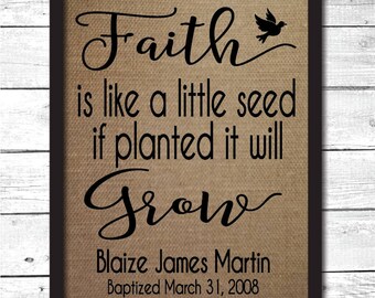 personalized baptism gift, baptism print, burlap baptism sign, custom baptism print, baptism gift boy, baptism gift girl, baptism, F1