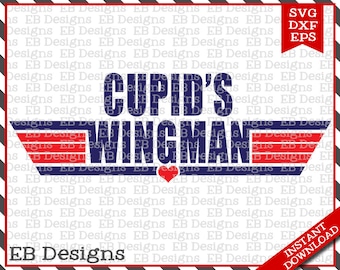Cupid's Wingman Valentine Cut File (SVG, EPS and DXF)