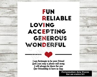 Friend Gift Print, Friendship Poem, Friendship Gift, Best Friend Gift, Best Friend Poem, Best Friend Quote, Instant Download