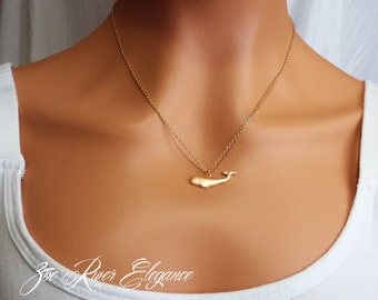 Choose gold or silver whale necklace. Elegant and simple whale necklace