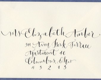Wedding envelope addressing calligraphy for wedding or event invitation