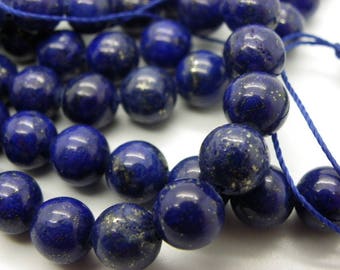 12 pearls 10 mm with Lapiz lazuli Blue 10mm