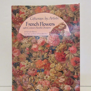 French Flowers Giftwrap for Artists Book Covers Crafts