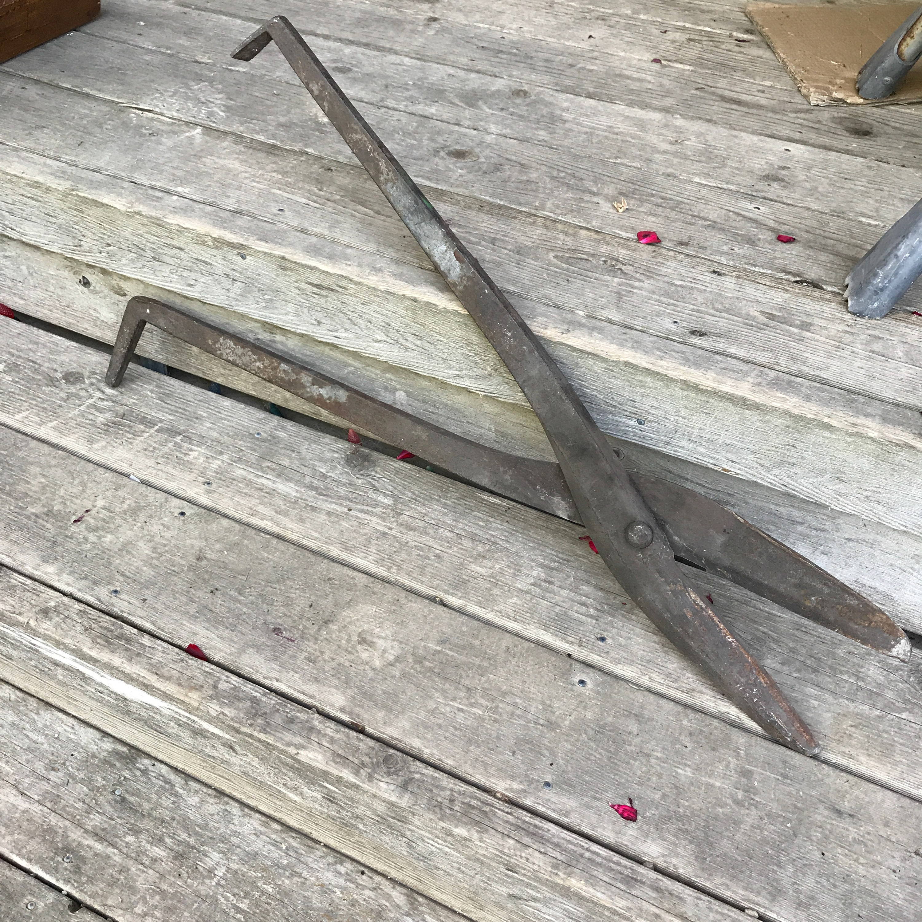 Antique Blacksmith Shears , Huge Tin Snips , Blacksmith Tools , 1800's