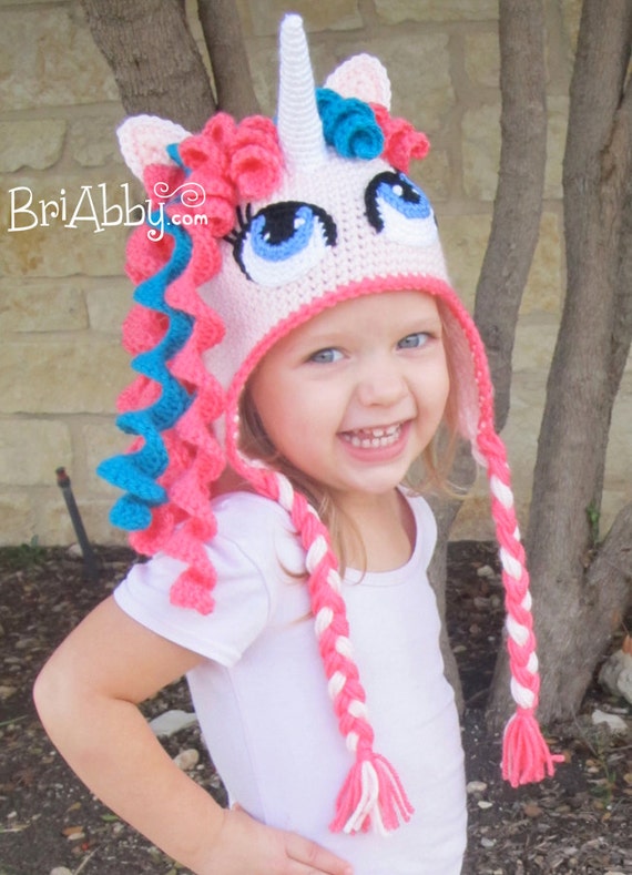 Patron de Chapeau de Licorne ou de Poney au crochet PDF FILE