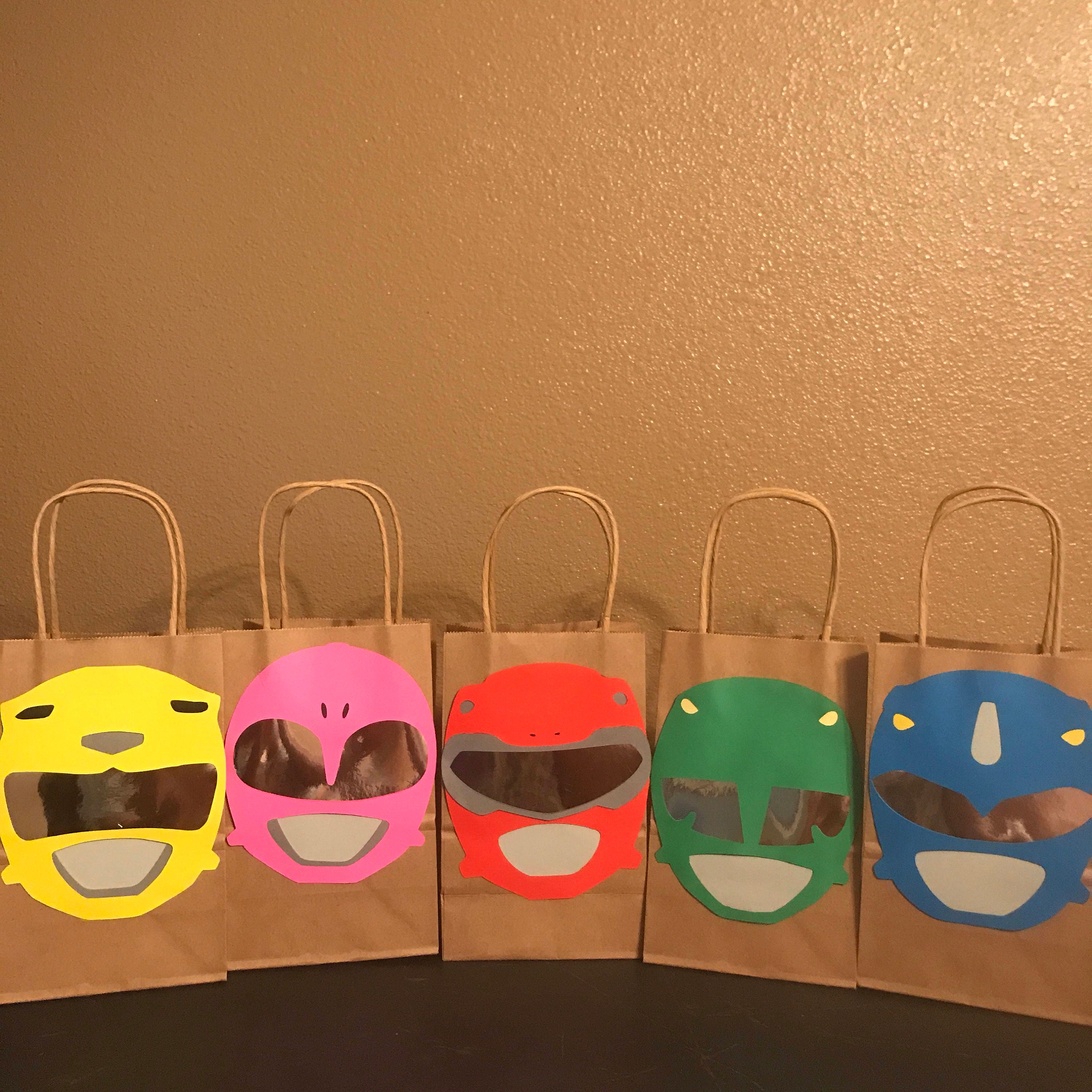 Power ranger goodie bags/ loot bags / party favors/ pinata