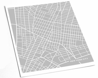 new york city map art print downtown nyc poster art print 8x10 abstract line