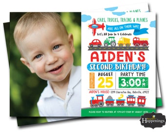 Transportation Invitation Truck Birthday Invite FIRE TRUCK INVITE Tractor Birthday Invite Boys Birthday Digital File Busy bee's Happenings