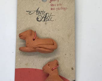 Handmade Clay Animal Beads - Set of 2