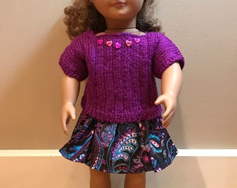 Gathered Skirt and Poor Boy Sweater
