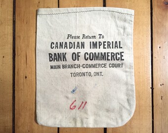 Vintage Money Bag - CIBC Bank Memorabilia - Bank Advertising Advertisment