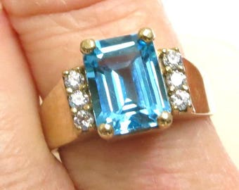 london blue topaz & diamond ring