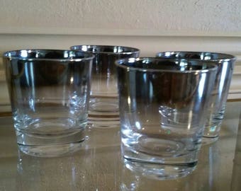 Mid Century Mercury Lowball Glasses Set of 4