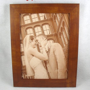 3rd Anniversary LEATHER PHOTOGRAPH Engraved in Real Leather - Leather Anniversary, Wedding Anniversary, Third Anniversary, 3rd Anniversary