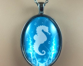 Blue Seahorse Necklace - Seahorse Jewelry - Sea Life Necklace - Sea Life Jewelry - Wildlife Necklace - Wildlife Jewelry - Gift For Her
