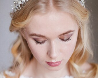 Bridal hair wreath, bridal hair vine, Bridal Halo, Crystal Halo, Wedding Headpiece, Bridal Headpiece, Bridal hair piece, Romantic Halo,