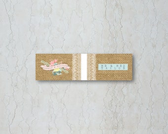 Hessian Floral Straw/Cupcake Flag