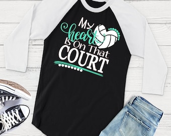 My Heart is on that Court Svg, Volleyball Heart Svg, Volleyball Life Svg, Volleyball Mom Svg, Sports Svg, Volleyball Svg Dxf Png Jpeg