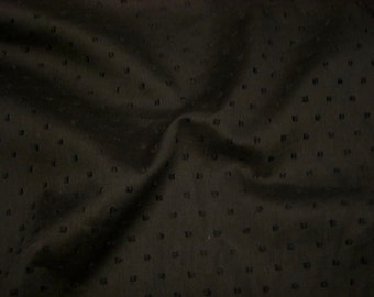 Black on Black Pure Cotton Dotted Swiss Fabric--One Yard