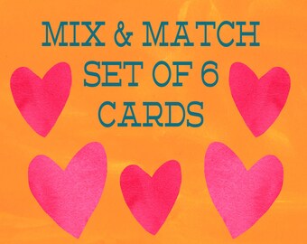 Mix and Match Set of 6 Cards