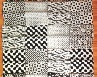 Fat Quarter Lot of 19 Pieces Black & White