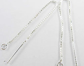 2 pairs of 925 Sterling Silver Ear Threads 55 mm. :th1133