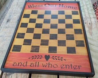 Primitive Game Board Vintage OOAK Gameboard Rustic